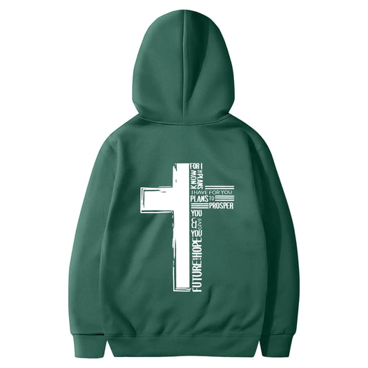 Christian Hoodies for Men Cross Graphic Drawstring Long Sleeve Pullovers Comfortable Casual Hoodies with Pockets Oversized Crewneck Sweatshirt MenGreenXXXL