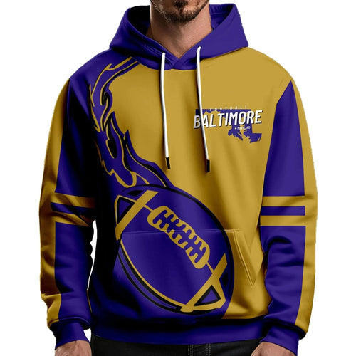 lighting Football Hoodies for Men and Women Fans Gifts Sweatshirts Casual Collar Drawstring Long Sleeve Hoodie (A-Blue M) deal