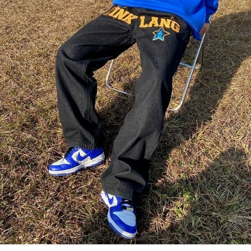 Retro American Hip-Hop Wide Leg Jeans for Men WUNEED.store