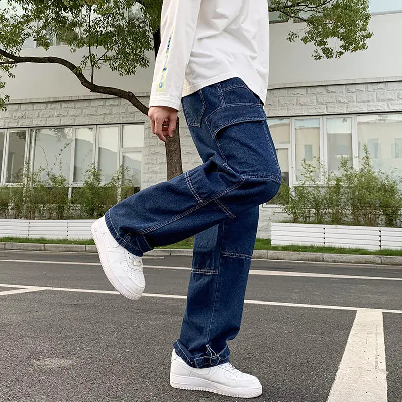 Men's Hip Hop Casual Wide Leg Jeans WUNEED.store