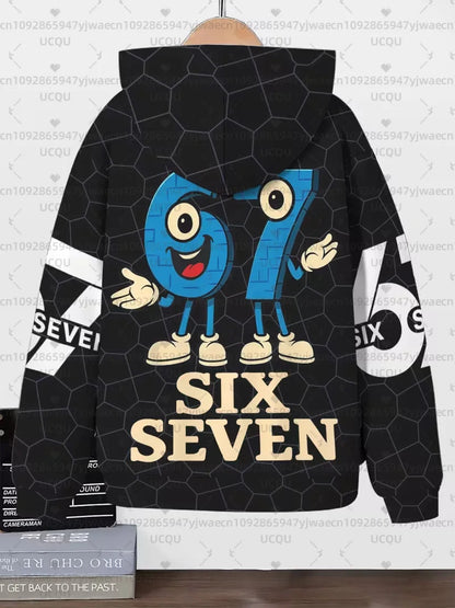 Hoodies For Kids 67 Six Seven Italian Brain Rot Math Joke Tops Y2k Game Saying Zipper Clothes Graphic Y2k Children's Hoodies