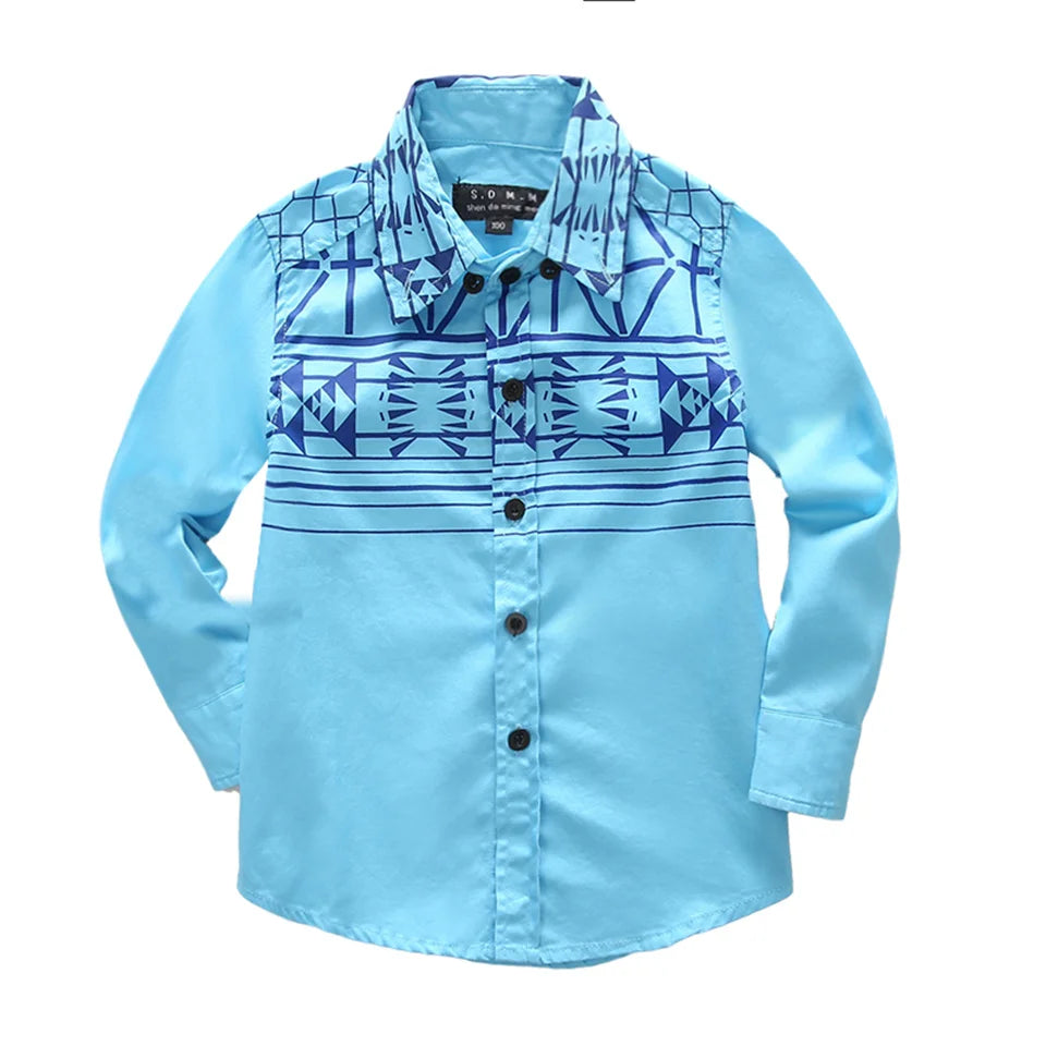 Girls shirts tops plant embroidery Pattern Clothing Kids Baby school uniform Boys Shirt Autumn Birthday Party Formal Attire Tee