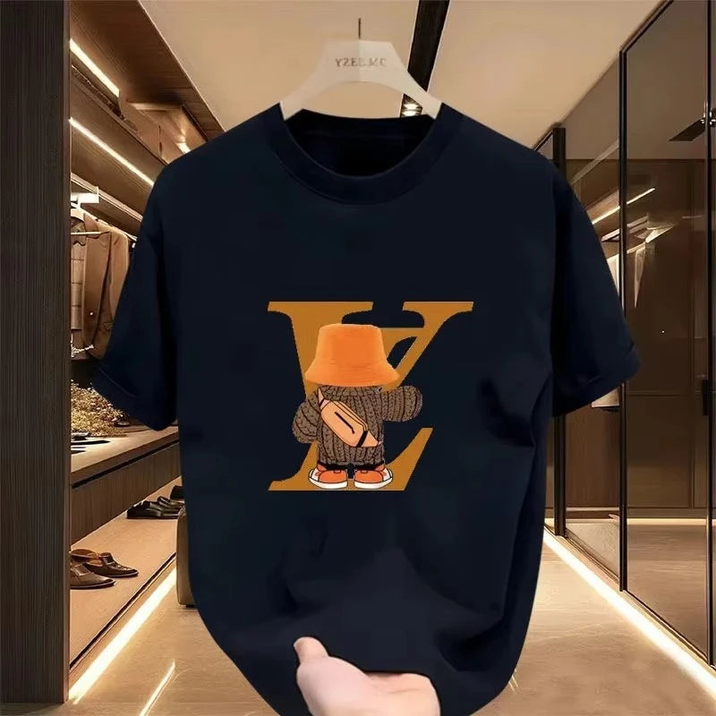 2025summer New Hot Sale Women Casual Designer Tees Print Short Sleeve Oversized Top Round Neck Cotton T-Shirts