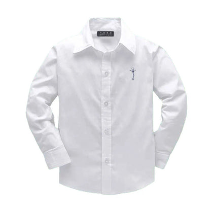 Girls shirts tops plant embroidery Pattern Clothing Kids Baby school uniform Boys Shirt Autumn Birthday Party Formal Attire Tee