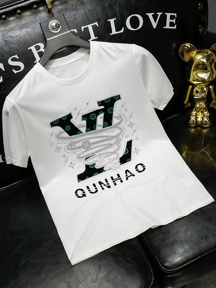 2025summer New Hot Sale Women Casual Designer Tees Print Short Sleeve Oversized Top Round Neck Cotton T-Shirts