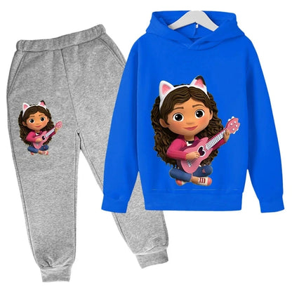Hoodies Pants 2Pcs Sets Cute Children Costume Kids Tracksuits Kids Gabby Cats 2024 Hoodie Toddler Girls Gabby Dollhouse Clothes