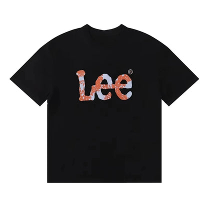 2025summer New Lee Star-like Classic Letter Print Female Student Couple Loose and Heavy Pure Cotton Short-sleeved T-shirts