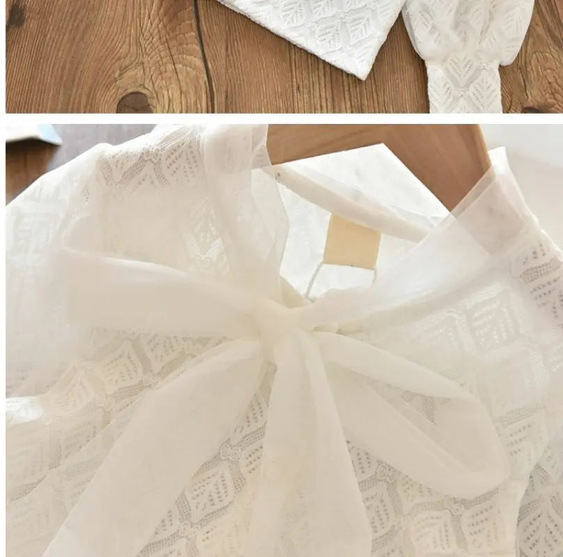 Girls' Shirt 2023 New Medium and Large Children Spring and Autumn Thin Long Sleeve Baby Shirt