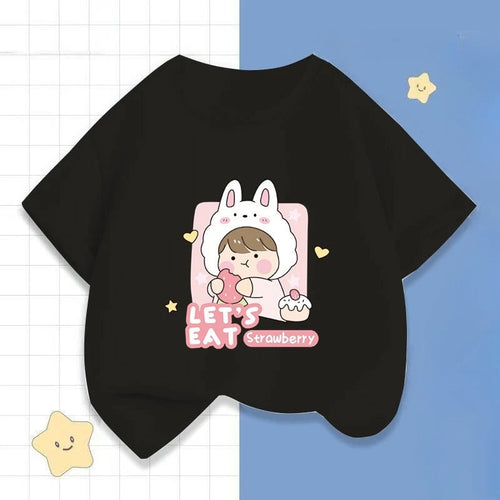 Girls' Short-sleeved T-shirts, Children's Clothing, Summer Girls' Fashionable and Trendy Middle and Large Children's Base Shirts