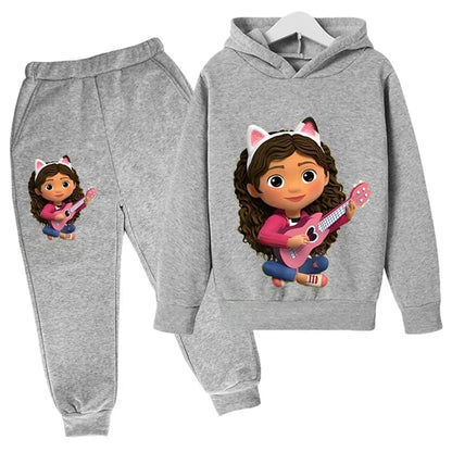 Hoodies Pants 2Pcs Sets Cute Children Costume Kids Tracksuits Kids Gabby Cats 2024 Hoodie Toddler Girls Gabby Dollhouse Clothes