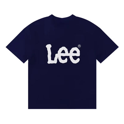 2025summer New Lee Star-like Classic Letter Print Female Student Couple Loose and Heavy Pure Cotton Short-sleeved T-shirts