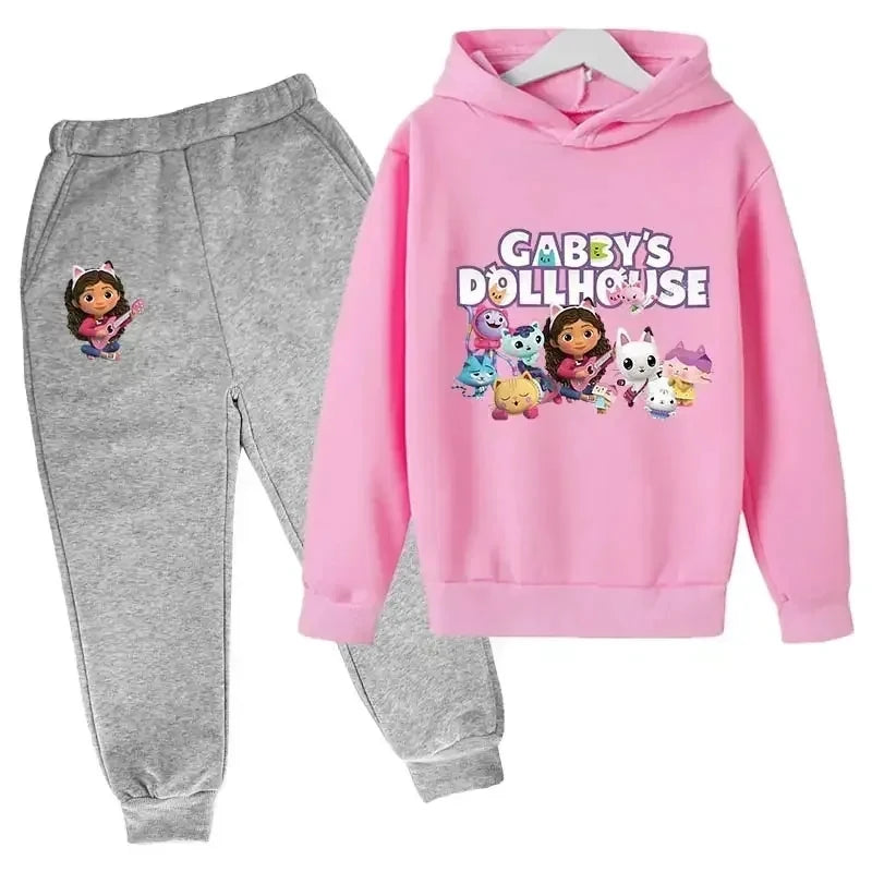 Hoodies Pants 2Pcs Sets Cute Children Costume Kids Tracksuits Kids Gabby Cats 2024 Hoodie Toddler Girls Gabby Dollhouse Clothes