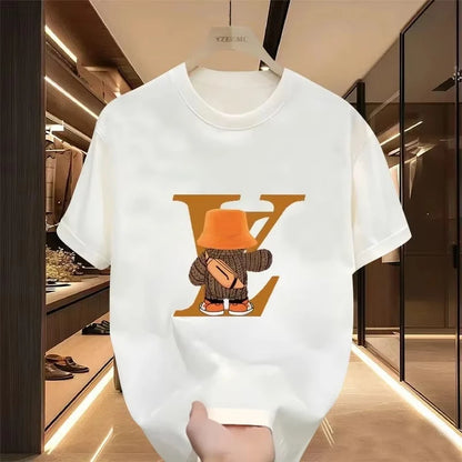 2025summer New Hot Sale Women Casual Designer Tees Print Short Sleeve Oversized Top Round Neck Cotton T-Shirts