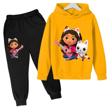 Hoodies Pants 2Pcs Sets Cute Children Costume Kids Tracksuits Kids Gabby Cats 2024 Hoodie Toddler Girls Gabby Dollhouse Clothes