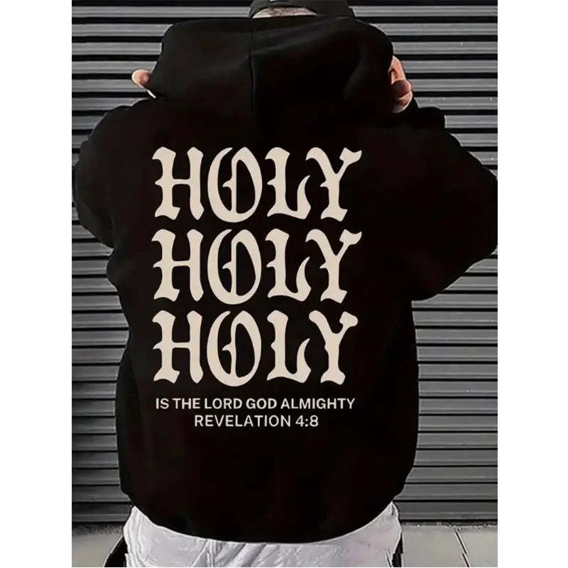 Hoodie for Men, Streetwear, Holy Religious Inspiration Graphic Hoodies for Men, Suitable for Wearing in Spring, Autumn, and Wint