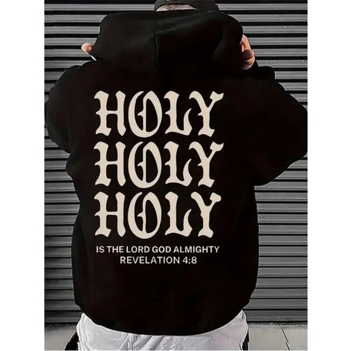 Hoodie for Men, Streetwear, Holy Religious Inspiration Graphic Hoodies for Men, Suitable for Wearing in Spring, Autumn, and Wint