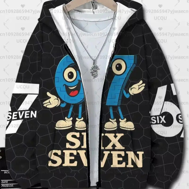 Hoodies For Kids 67 Six Seven Italian Brain Rot Math Joke Tops Y2k Game Saying Zipper Clothes Graphic Y2k Children's Hoodies