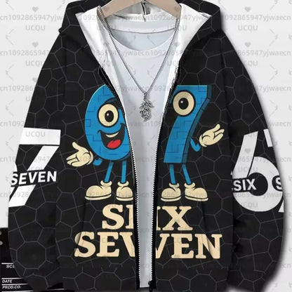 Hoodies For Kids 67 Six Seven Italian Brain Rot Math Joke Tops Y2k Game Saying Zipper Clothes Graphic Y2k Children's Hoodies