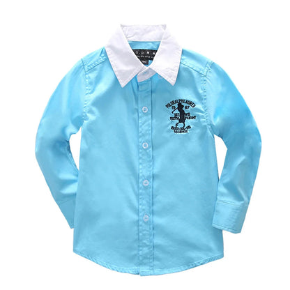 Girls shirts tops plant embroidery Pattern Clothing Kids Baby school uniform Boys Shirt Autumn Birthday Party Formal Attire Tee