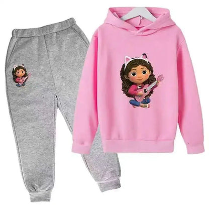 Hoodies Pants 2Pcs Sets Cute Children Costume Kids Tracksuits Kids Gabby Cats 2024 Hoodie Toddler Girls Gabby Dollhouse Clothes