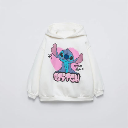 Pink Hoodies For Girls Spring Autumn Wear Long-sleeved Tops Cartoon Printed Sweatshirts Children New Design Lovely Hooded Tops WUNEED.store