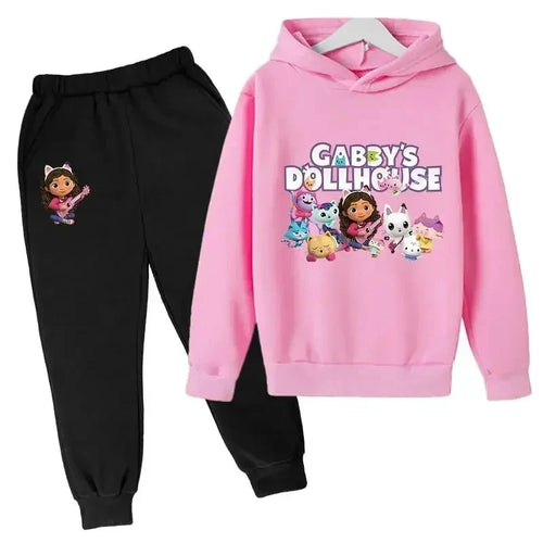 Hoodies Pants 2Pcs Sets Cute Children Costume Kids Tracksuits Kids Gabby Cats 2024 Hoodie Toddler Girls Gabby Dollhouse Clothes