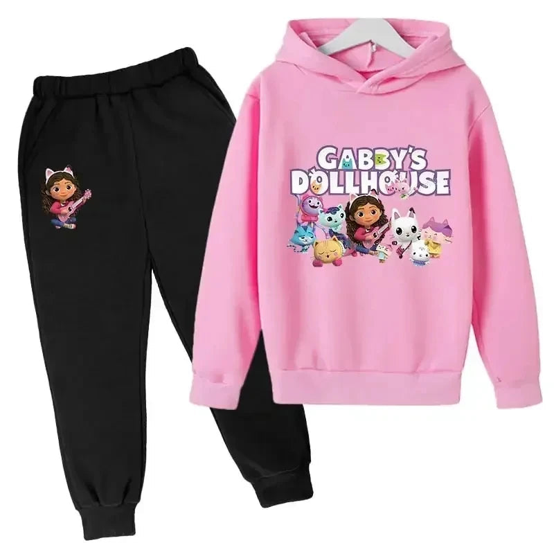 Hoodies Pants 2Pcs Sets Cute Children Costume Kids Tracksuits Kids Gabby Cats 2024 Hoodie Toddler Girls Gabby Dollhouse Clothes