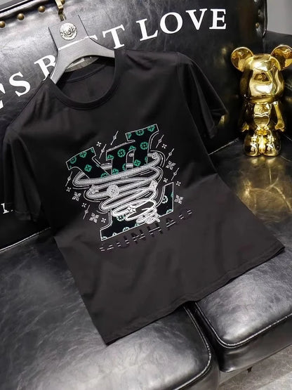 2025summer New Hot Sale Women Casual Designer Tees Print Short Sleeve Oversized Top Round Neck Cotton T-Shirts