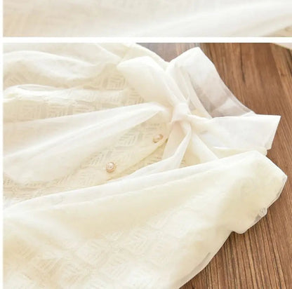 Girls' Shirt 2023 New Medium and Large Children Spring and Autumn Thin Long Sleeve Baby Shirt