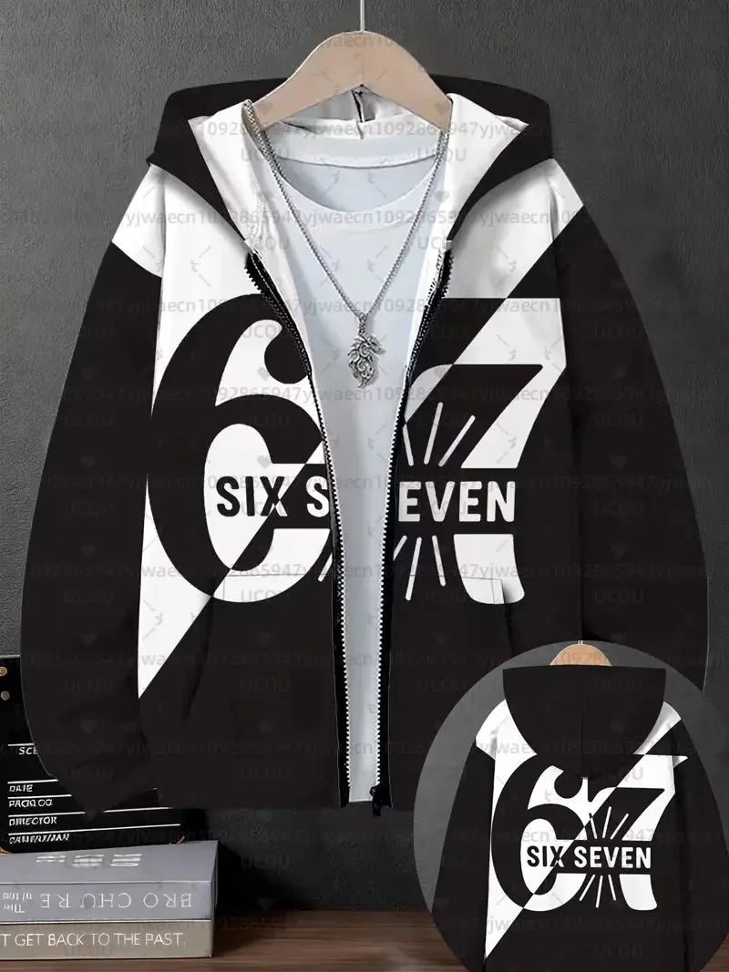 Hoodies For Kids 67 Six Seven Italian Brain Rot Math Joke Tops Y2k Game Saying Zipper Clothes Graphic Y2k Children's Hoodies