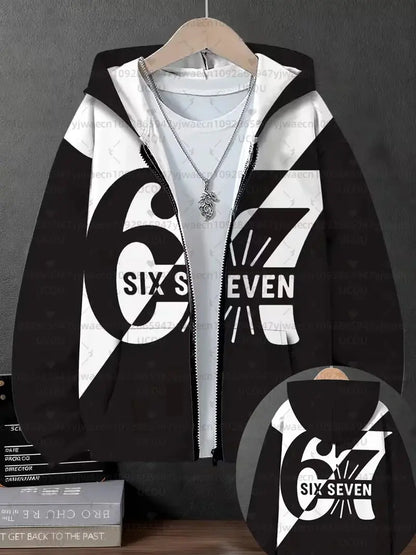 Hoodies For Kids 67 Six Seven Italian Brain Rot Math Joke Tops Y2k Game Saying Zipper Clothes Graphic Y2k Children's Hoodies