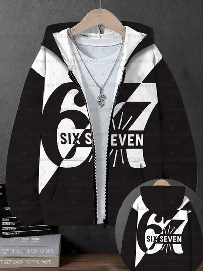 Hoodies For Kids 67 Six Seven Italian Brain Rot Math Joke Tops Y2k Game Saying Zipper Clothes Graphic Y2k Children's Hoodies