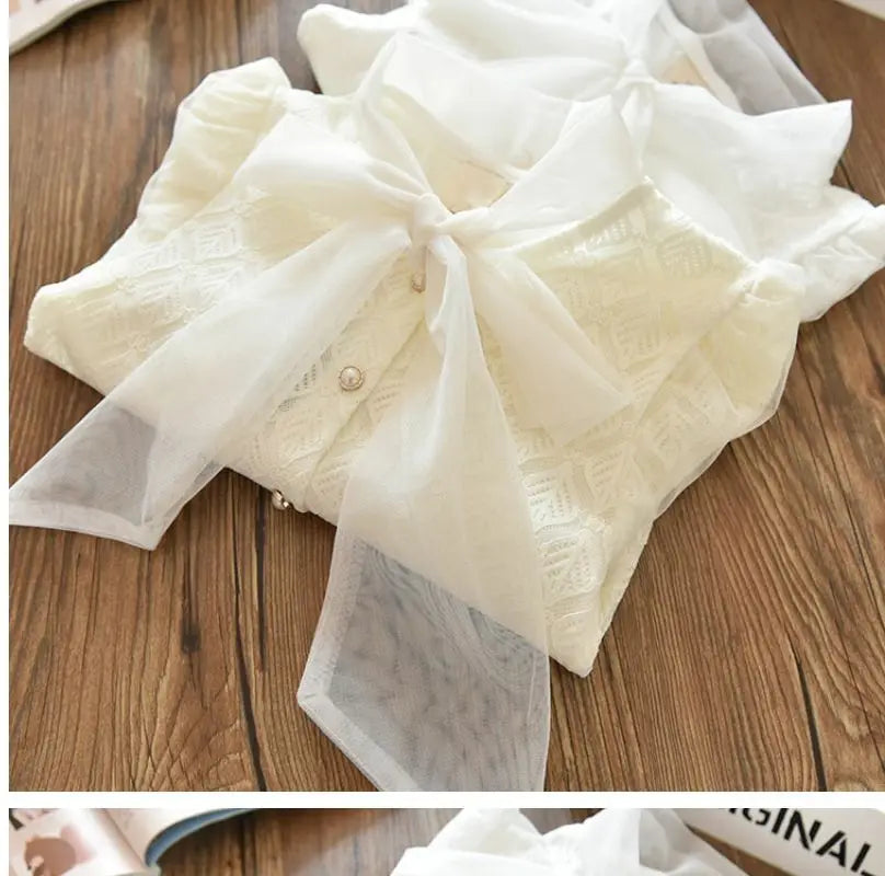 Girls' Shirt 2023 New Medium and Large Children Spring and Autumn Thin Long Sleeve Baby Shirt