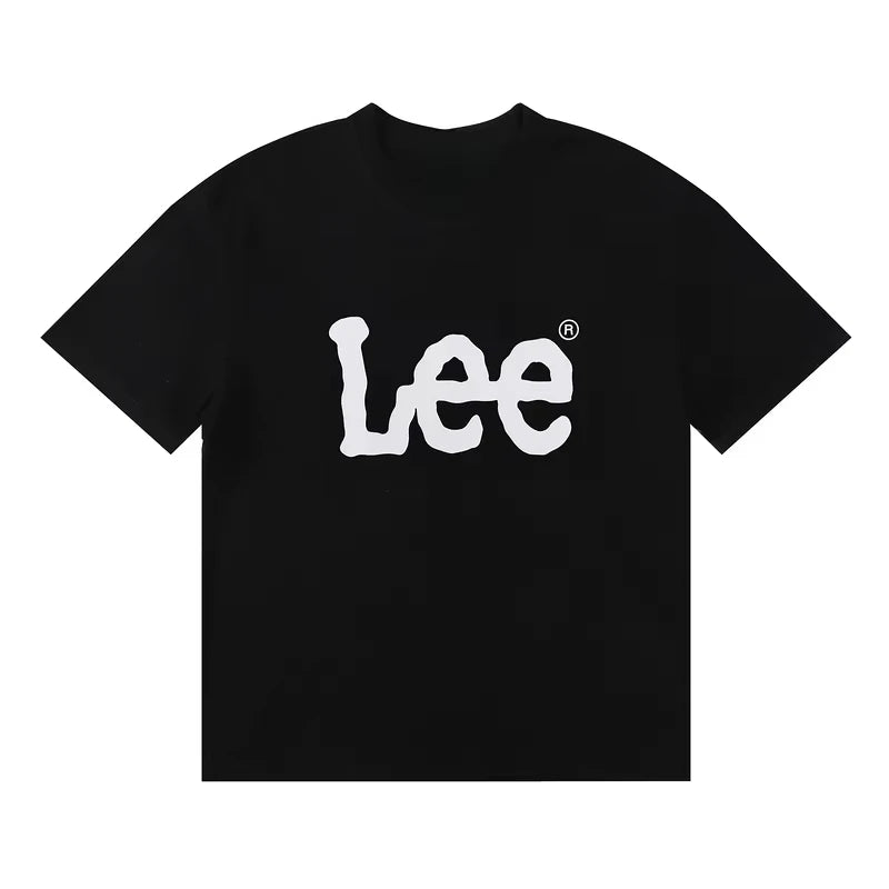 2025summer New Lee Star-like Classic Letter Print Female Student Couple Loose and Heavy Pure Cotton Short-sleeved T-shirts
