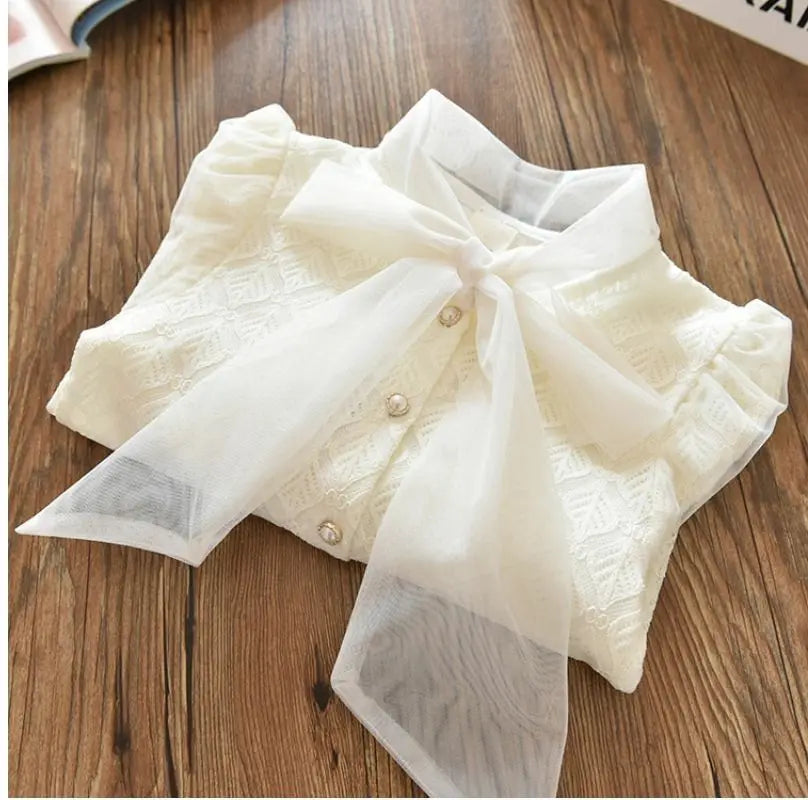 Girls' Shirt 2023 New Medium and Large Children Spring and Autumn Thin Long Sleeve Baby Shirt