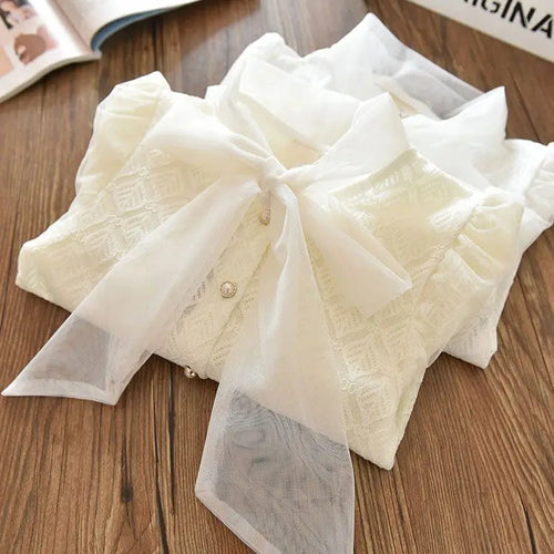 Girls' Shirt 2023 New Medium and Large Children Spring and Autumn Thin Long Sleeve Baby Shirt