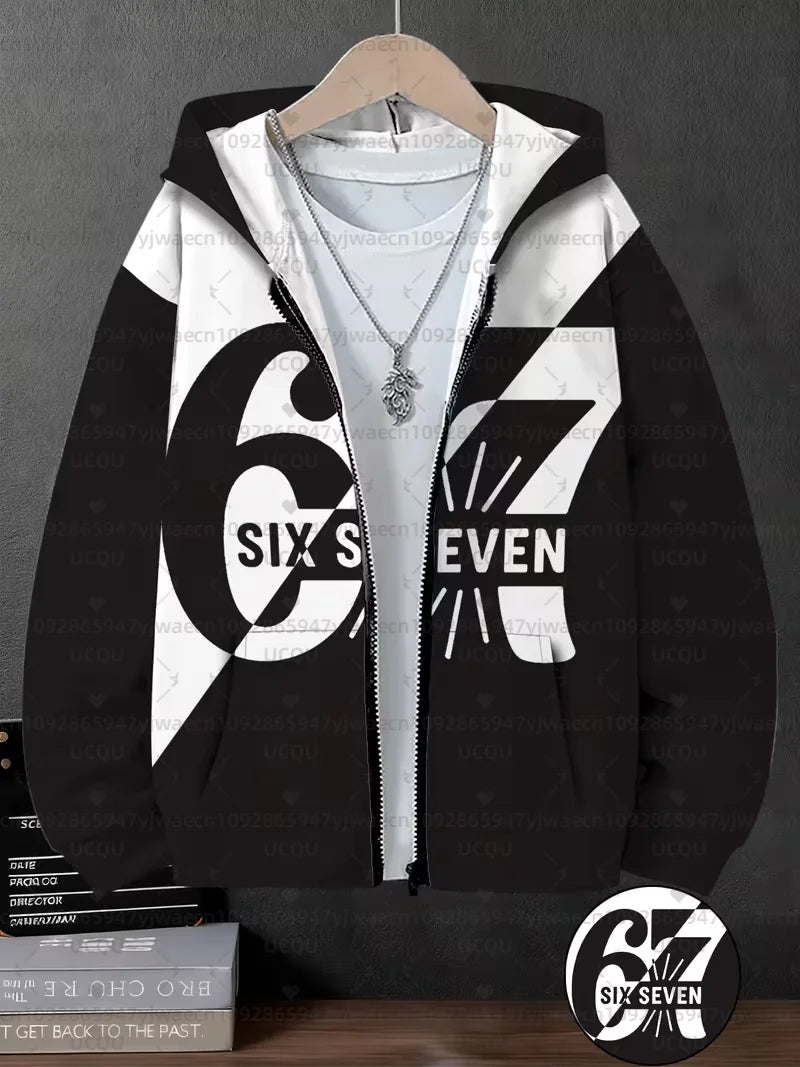 Hoodies For Kids 67 Six Seven Italian Brain Rot Math Joke Tops Y2k Game Saying Zipper Clothes Graphic Y2k Children's Hoodies