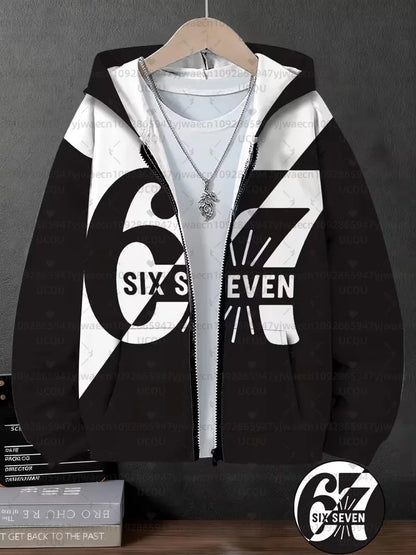 Hoodies For Kids 67 Six Seven Italian Brain Rot Math Joke Tops Y2k Game Saying Zipper Clothes Graphic Y2k Children's Hoodies