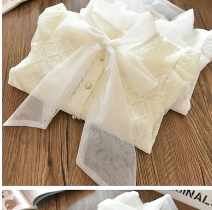 Girls' Shirt 2023 New Medium and Large Children Spring and Autumn Thin Long Sleeve Baby Shirt