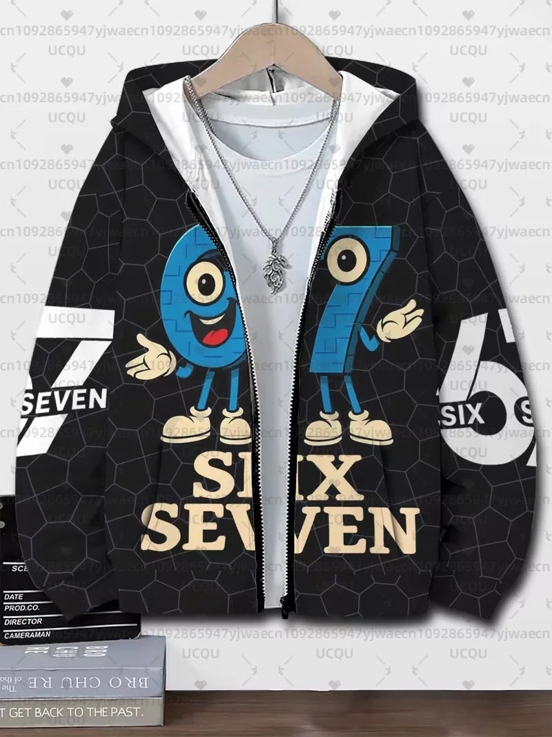 Hoodies For Kids 67 Six Seven Italian Brain Rot Math Joke Tops Y2k Game Saying Zipper Clothes Graphic Y2k Children's Hoodies