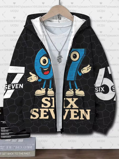 Hoodies For Kids 67 Six Seven Italian Brain Rot Math Joke Tops Y2k Game Saying Zipper Clothes Graphic Y2k Children's Hoodies