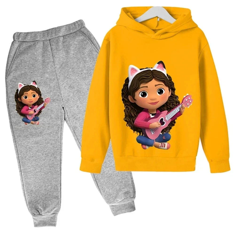 Hoodies Pants 2Pcs Sets Cute Children Costume Kids Tracksuits Kids Gabby Cats 2024 Hoodie Toddler Girls Gabby Dollhouse Clothes