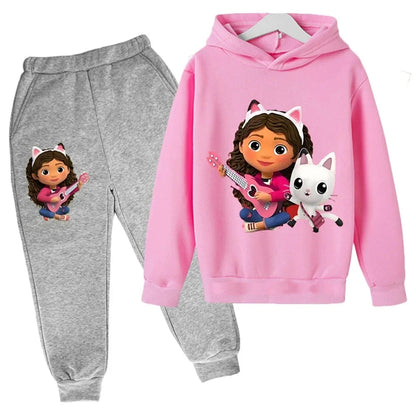 Hoodies Pants 2Pcs Sets Cute Children Costume Kids Tracksuits Kids Gabby Cats 2024 Hoodie Toddler Girls Gabby Dollhouse Clothes