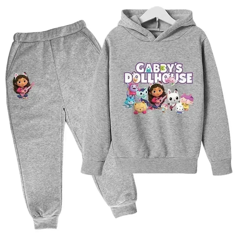 Hoodies Pants 2Pcs Sets Cute Children Costume Kids Tracksuits Kids Gabby Cats 2024 Hoodie Toddler Girls Gabby Dollhouse Clothes