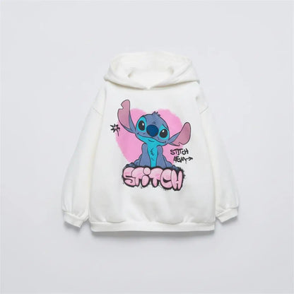 Pink Hoodies For Girls Spring Autumn Wear Long-sleeved Tops Cartoon Printed Sweatshirts Children New Design Lovely Hooded Tops WUNEED.store