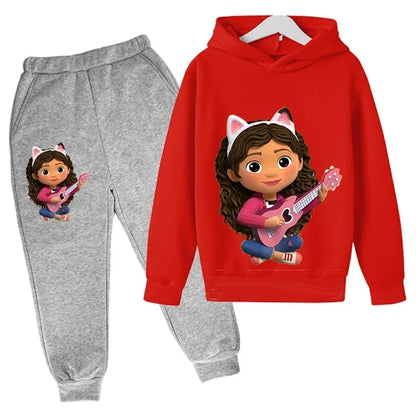 Hoodies Pants 2Pcs Sets Cute Children Costume Kids Tracksuits Kids Gabby Cats 2024 Hoodie Toddler Girls Gabby Dollhouse Clothes