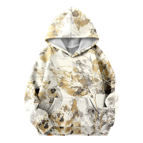 Camo Hoodies for Teen Girls Cute Sweatshirt Maple Leaf Print Oversized Fleece Sweatshirts Pullover Tops with Pocket