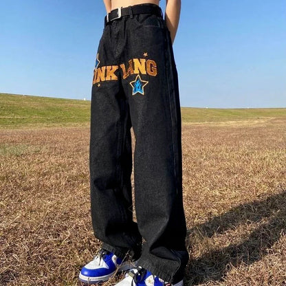 Retro American Hip-Hop Wide Leg Jeans for Men WUNEED.store