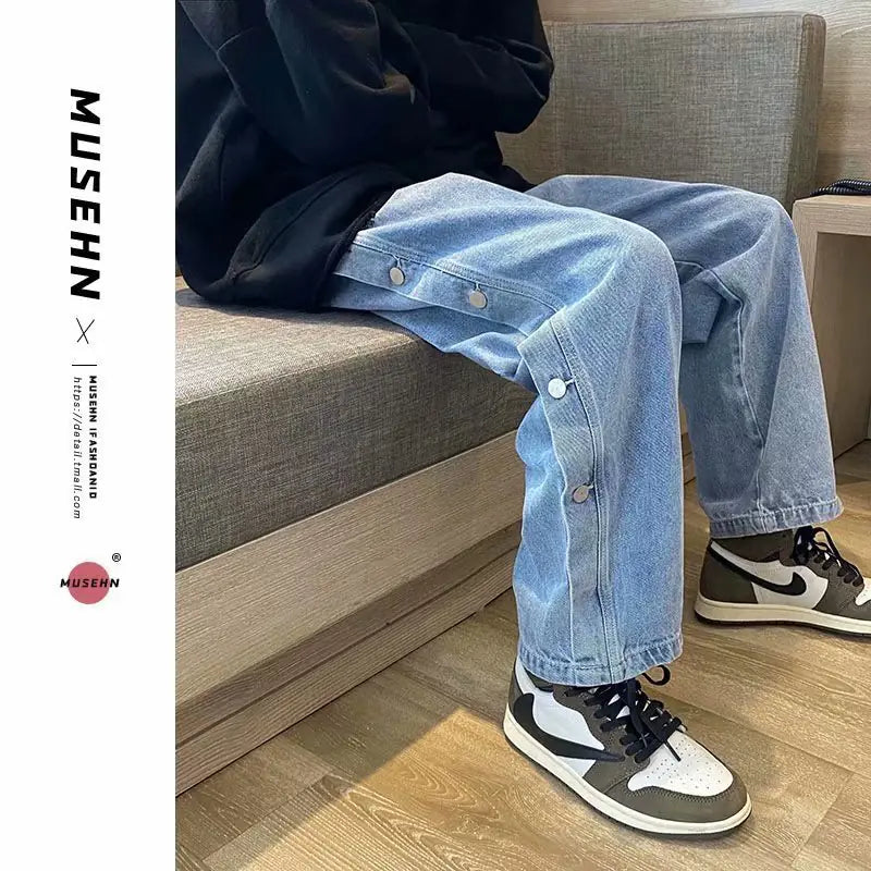 Men's Hip Hop Loose Straight Leg Wide Leg Jeans WUNEED.store