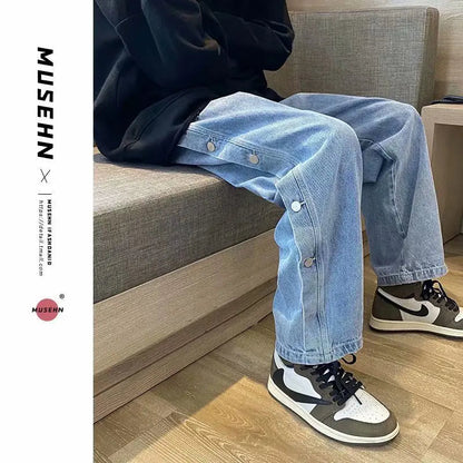 Men's Hip Hop Loose Straight Leg Wide Leg Jeans WUNEED.store